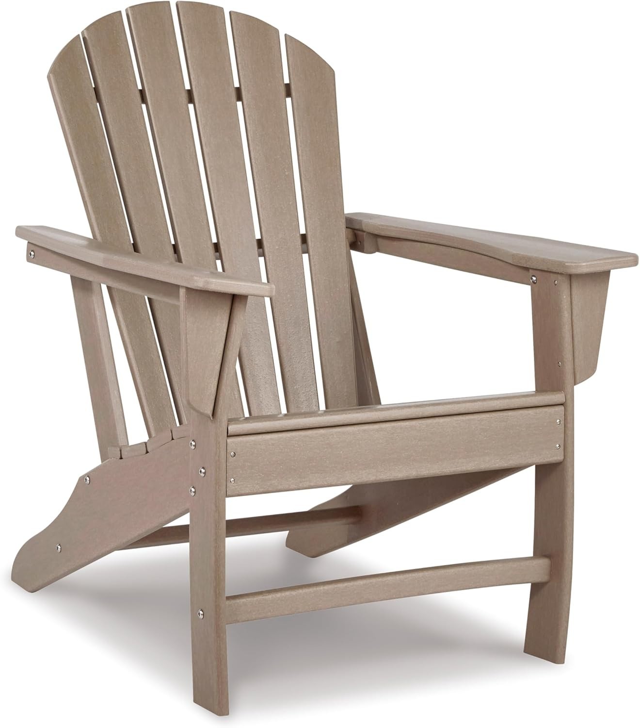 Sundown Treasure Outdoor Patio HDPE Adirondack Chair, Light Brown
