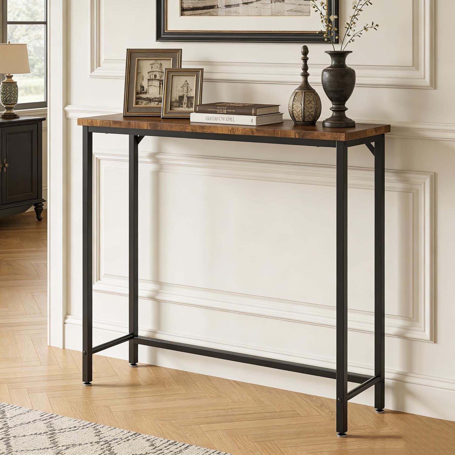 Narrow Entryway Console Table & Sofa Side Table – Industrial Hallway Table
