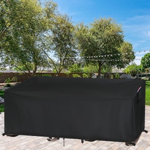 Patio Furniture Cover,Waterproof 3-in-1 Cover for 3 70″L X21″W X29″H black