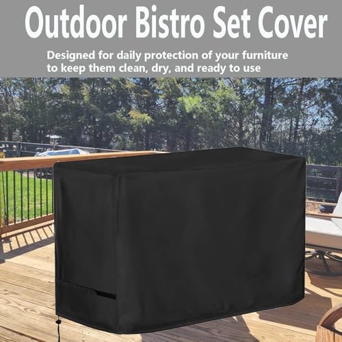 Outdoor Bar Covers Waterproof, Tall Bar Height 60″L x 30″D x 40″H 600D Black