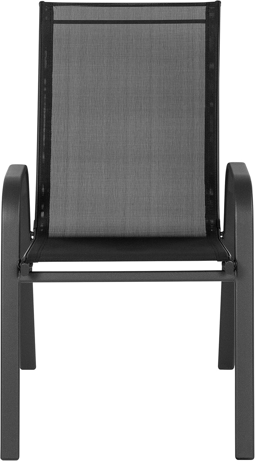 Brazos Series Outdoor Stackable Patio Chairs with Flex Comfort Material, Stackin