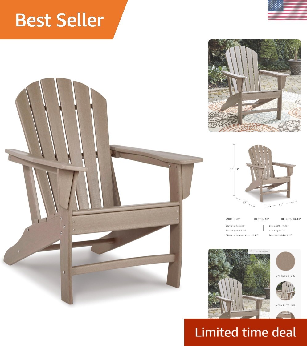 Sundown Treasure Outdoor Patio HDPE Adirondack Chair, Light Brown