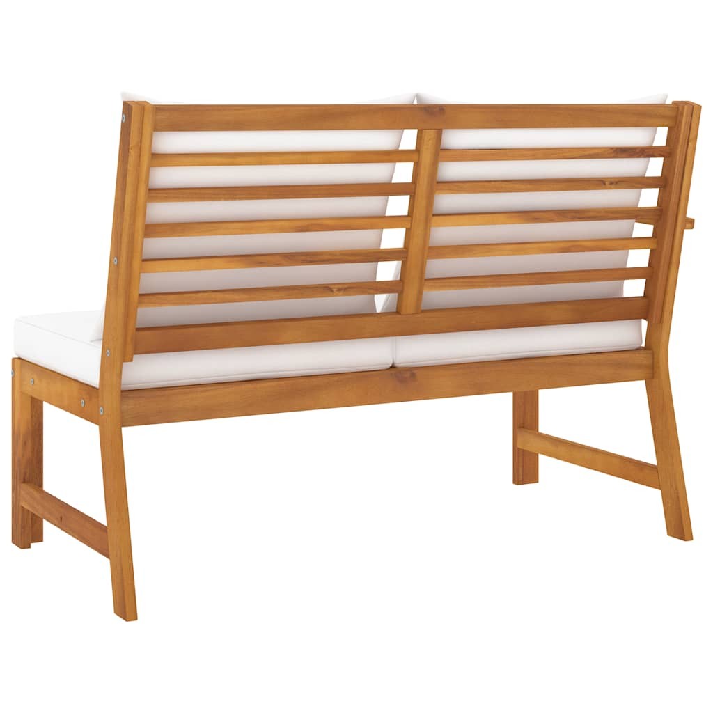 Patio Bench Outdoor Sectional Sofa with Cushions Solid Acacia Wood vidaXL