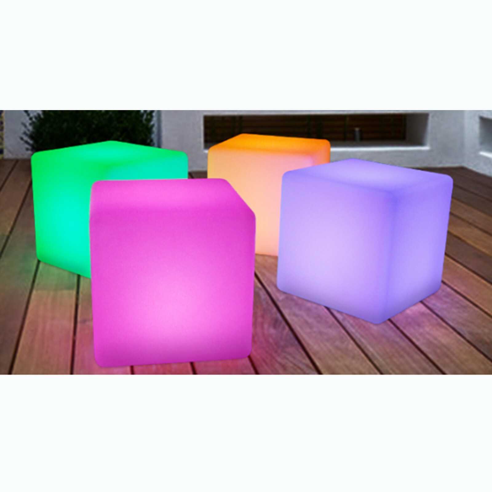 LED Glowing Cube Stool Chair 16 RGB Color Change Bar Party Yard Decor w/Remote