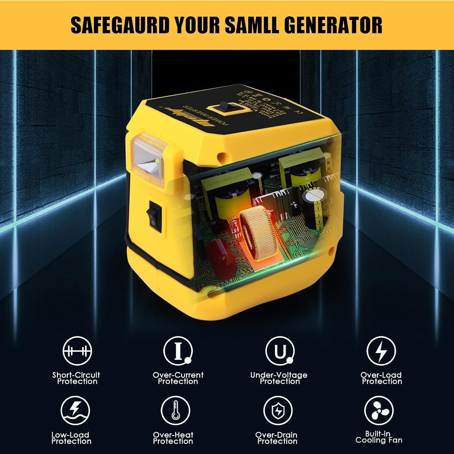 DC Power Adapter for Dewalt 20V Max Battery, 20V to 110V Voltage Converter, 200W