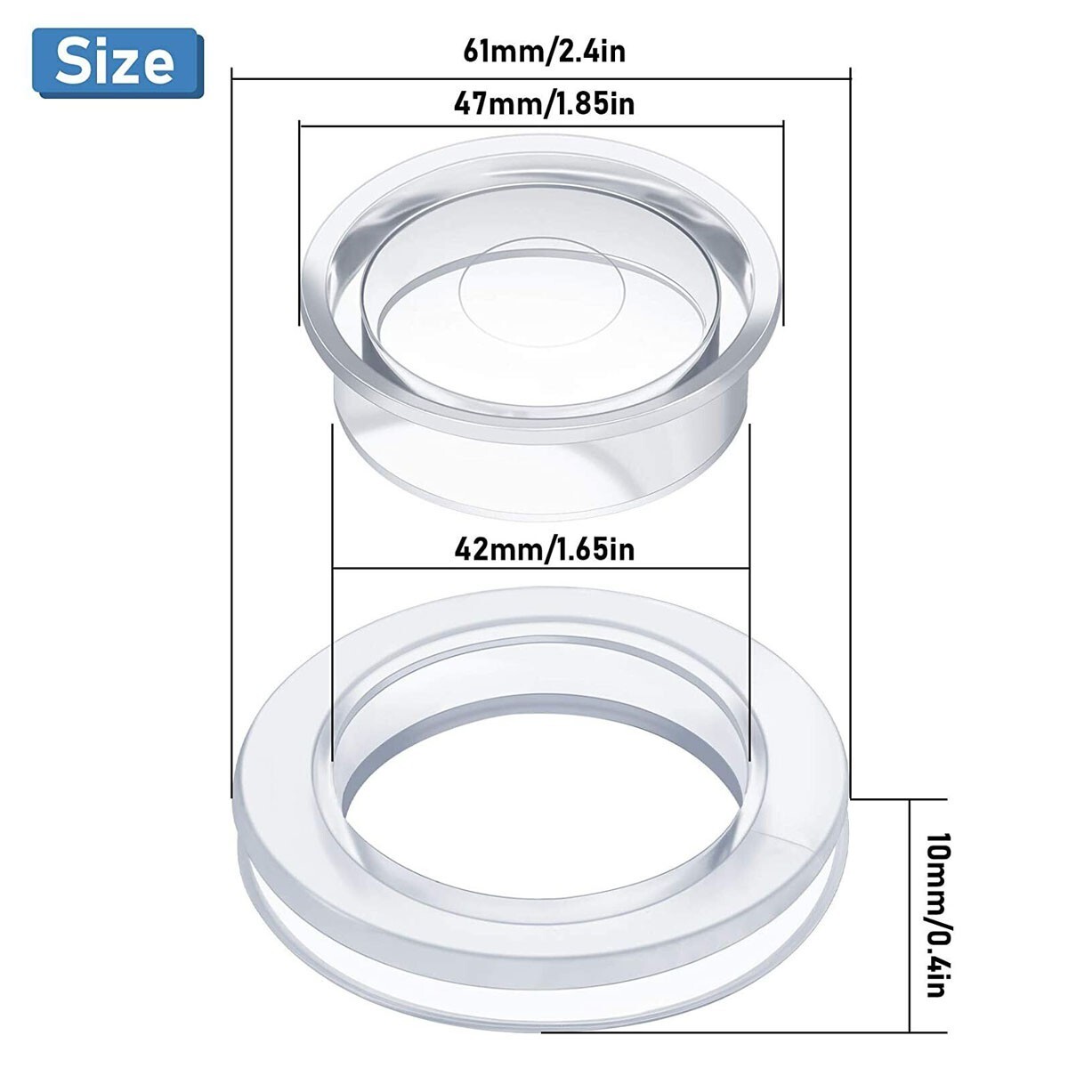 2x Clear 2 inch Umbrella Hole Ring Plug Set outdoor glass patio table Furniture