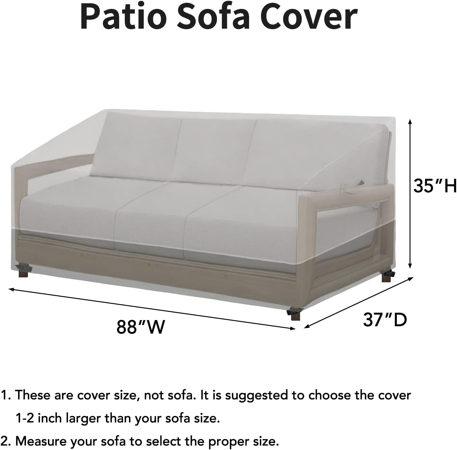 Easy Going Patio Sofa UV Resistant Outdoor Couch Bicolor 3 Seater Bench