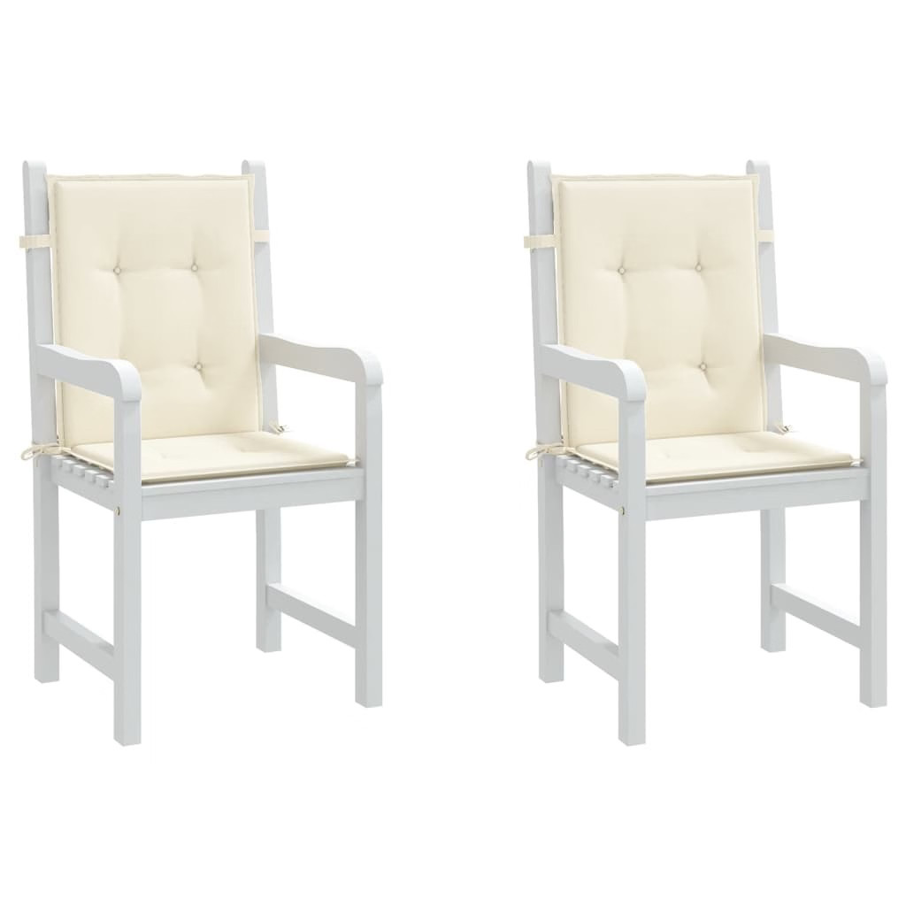 Garden Lowback Chair Cushions 2 pcs Cream 39.4″x19.7″x1.2″ Oxford Fabric
