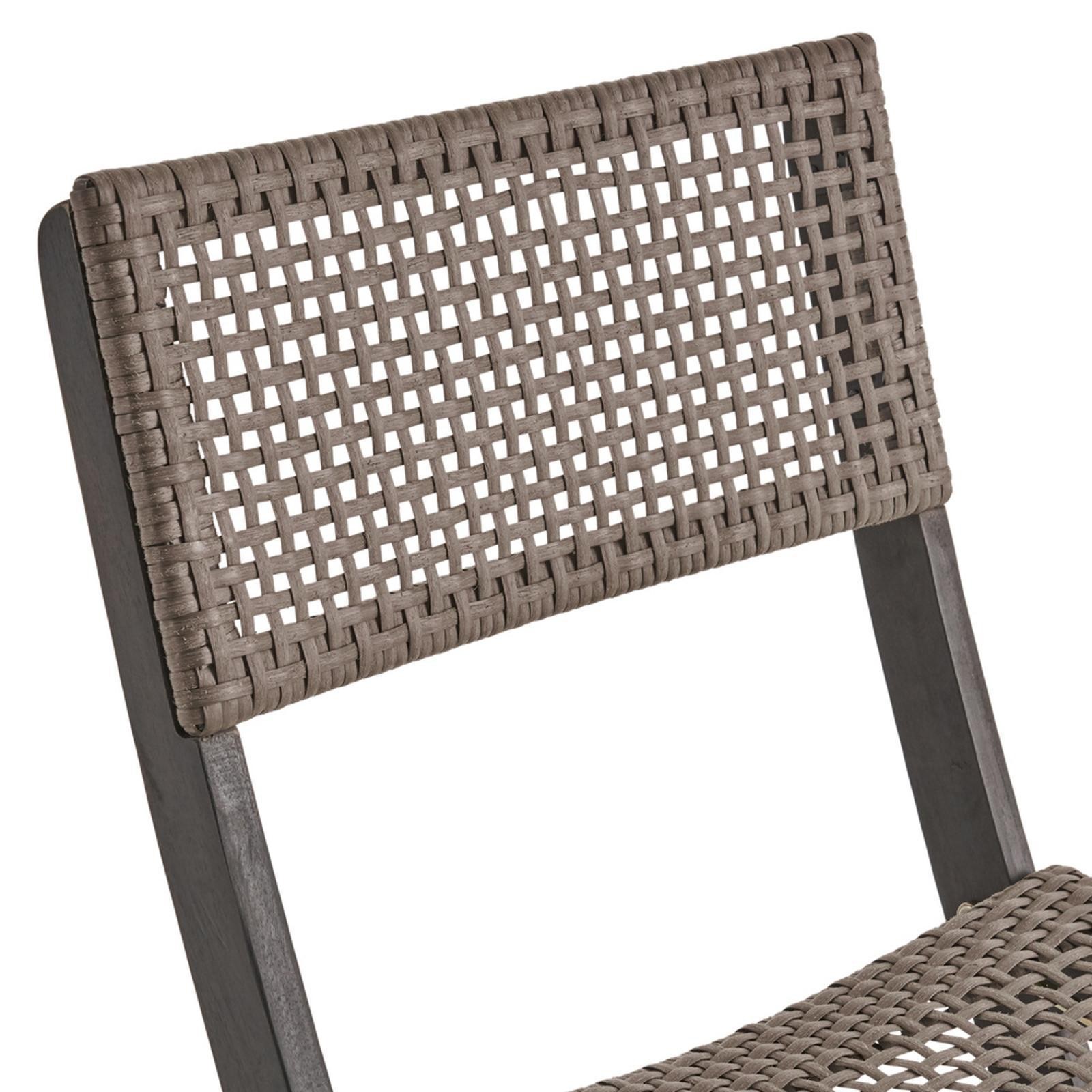 Foldable Acacia Wood Bistro Chairs – Set of 2 Wicker Seats, Natural Elegance