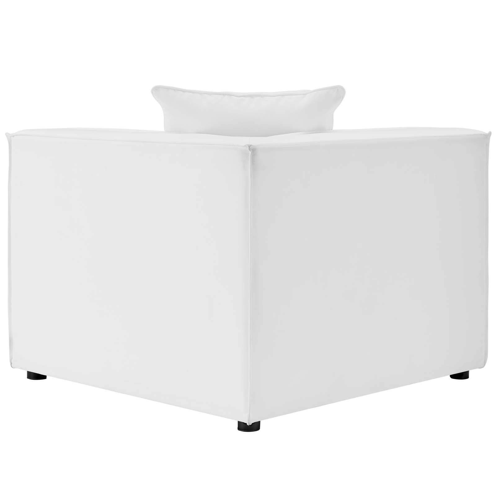 Modway Saybrook 7-Piece Patio Fabric Upholstered Sectional Sofa in White