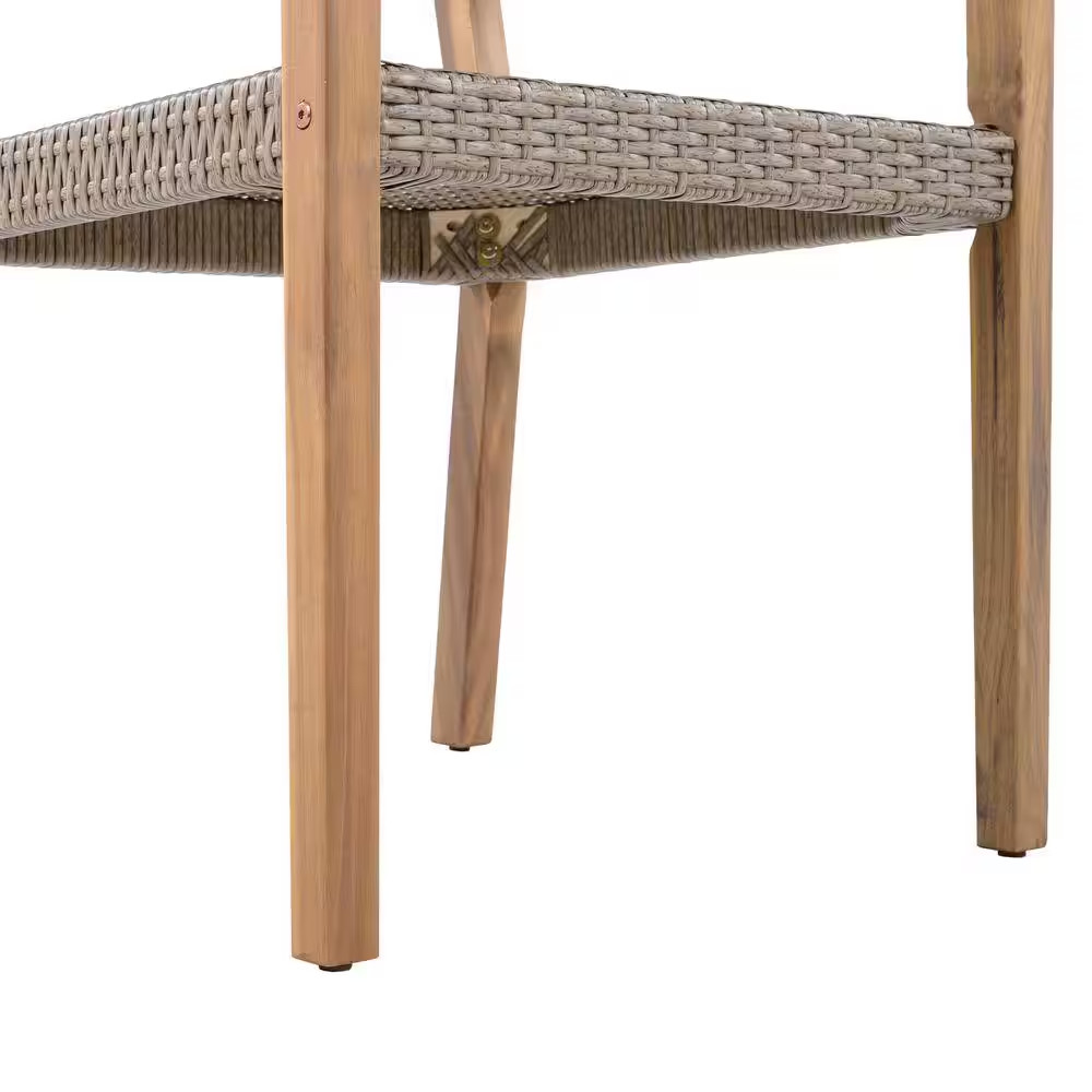 Acacia Wood Light Teak Outdoor Dining Chairs Ideal for Patios, Gardens (Set of 2