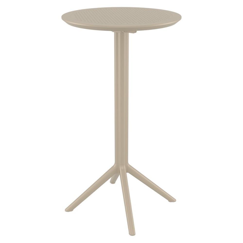 Compamia Sky 24 inch Round Folding Bar Table in Taupe finish