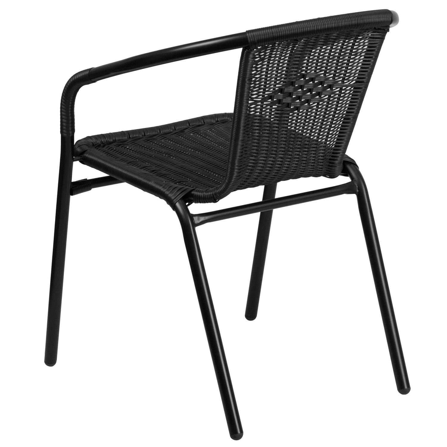 5-Piece Square Indoor/Outdoor Patio Table And Rattan Chairs Set – 28 W X 28 D X