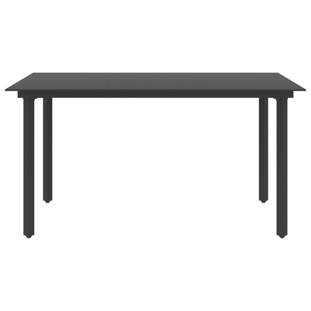 Outdoor Dining Table Patio Table with Glass Top Garden Furniture Steel vidaXL vi