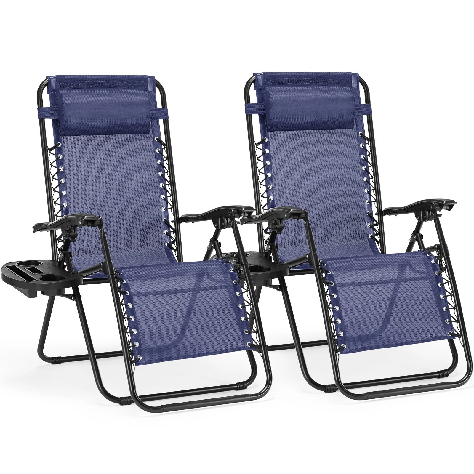 Set of 2 Zero Gravity Chair Folding Outdoor Patio Lounge Recliner Beach Camping