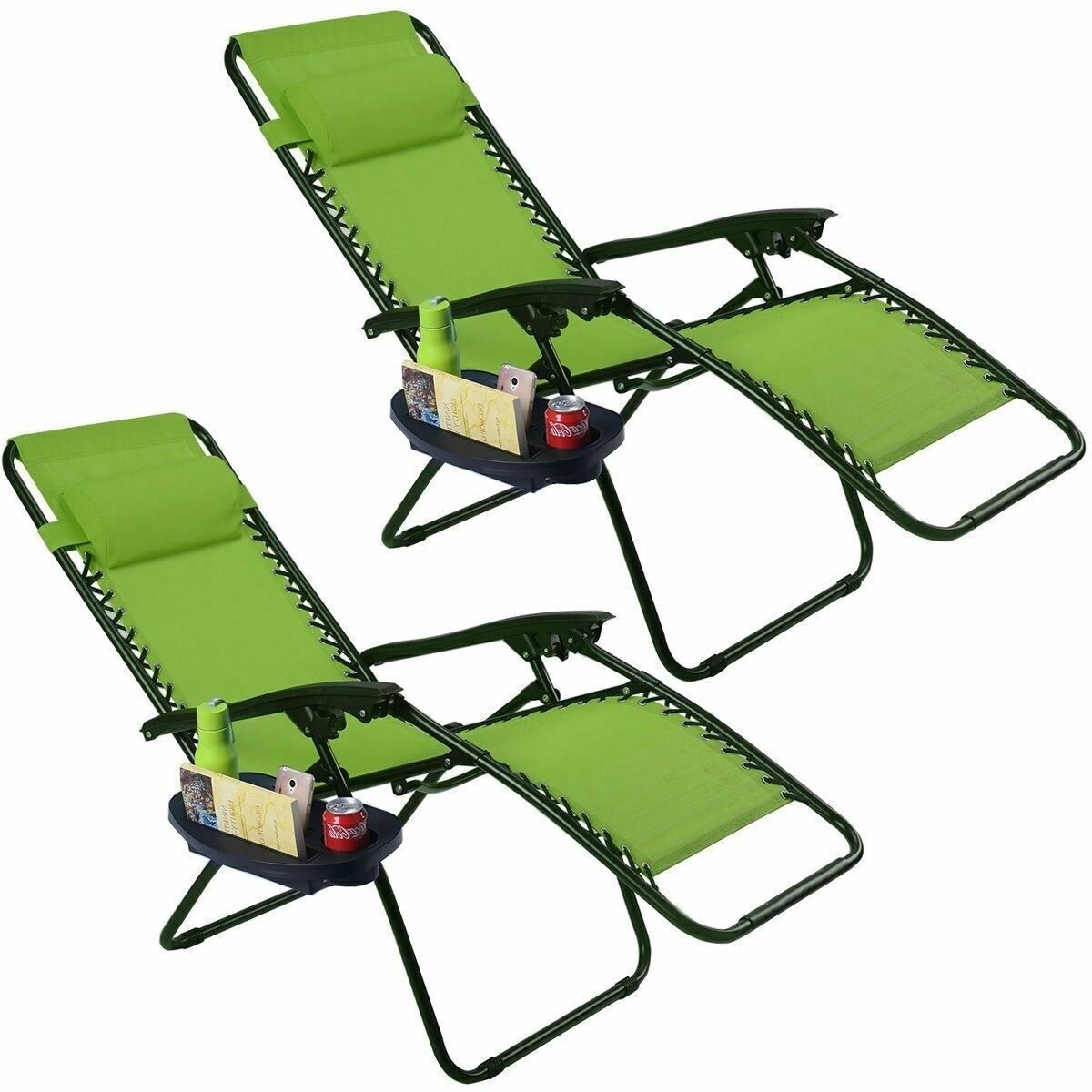 Home Outdoor Outdoor Furniture Patio Chairs Set of 2 Green in color