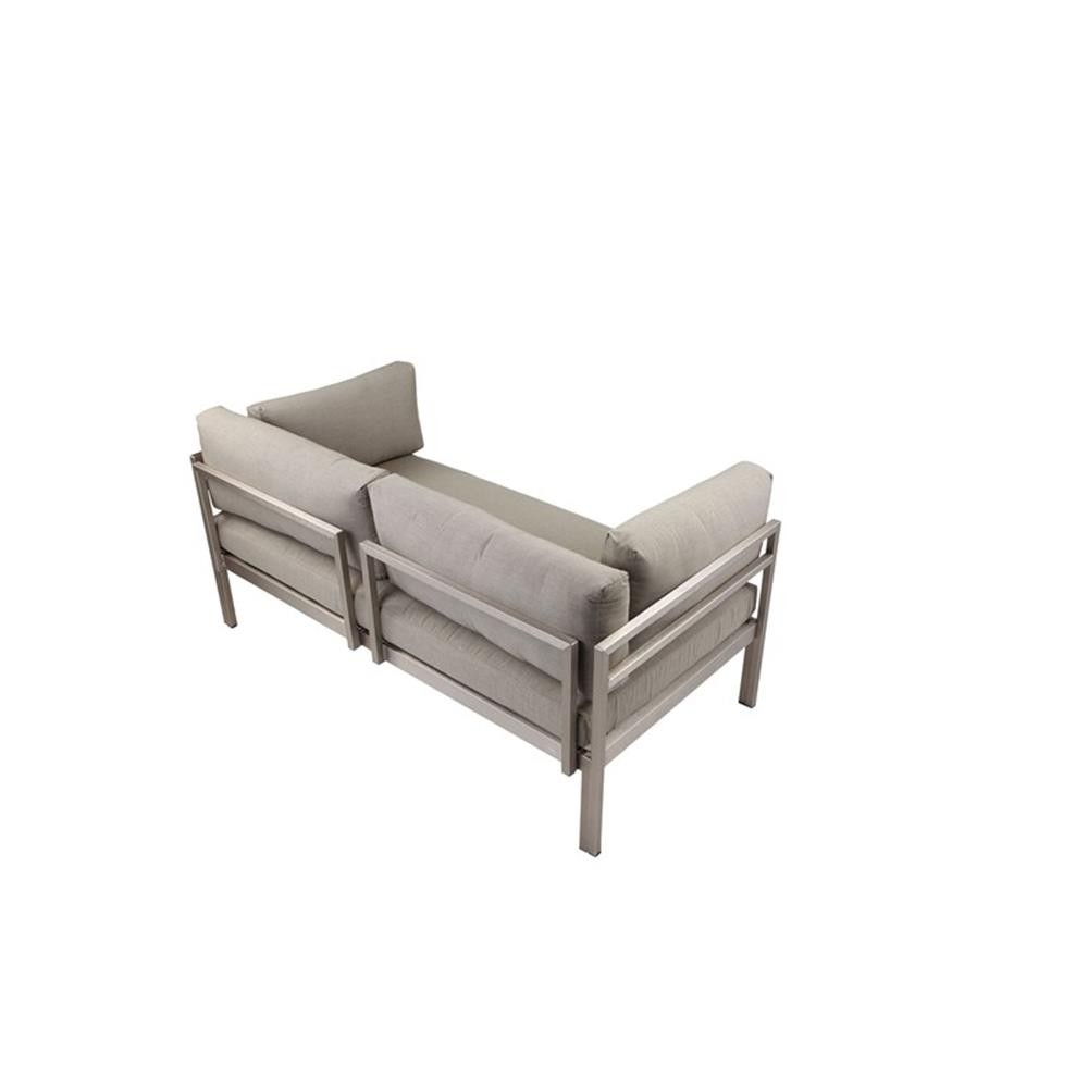 Pangea Home Cloud 25×65″ Modern Aluminum Sofa in Gray Finish