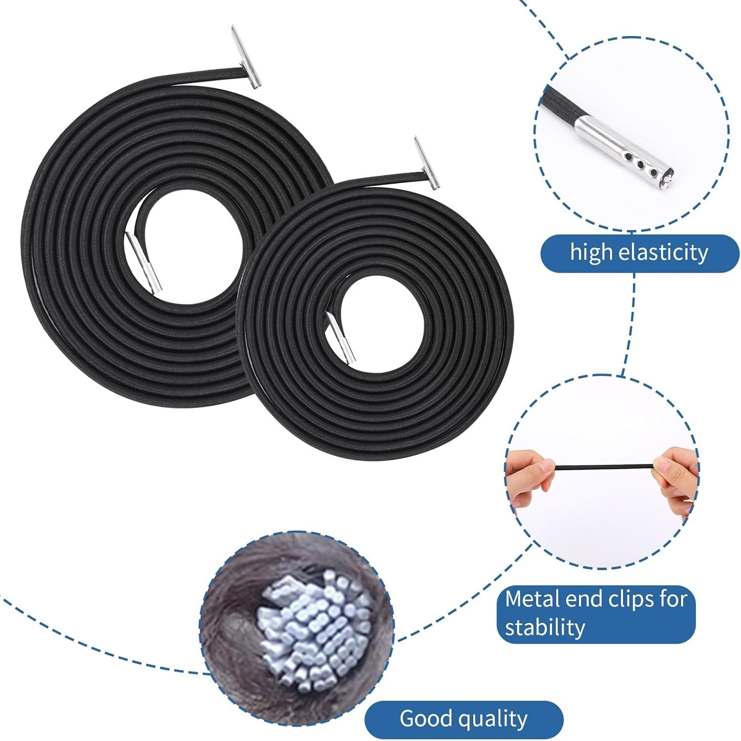 4pcs Universal Elastic Bungee Cord For Patio Sun Lounger Outdoor Recliner Repair