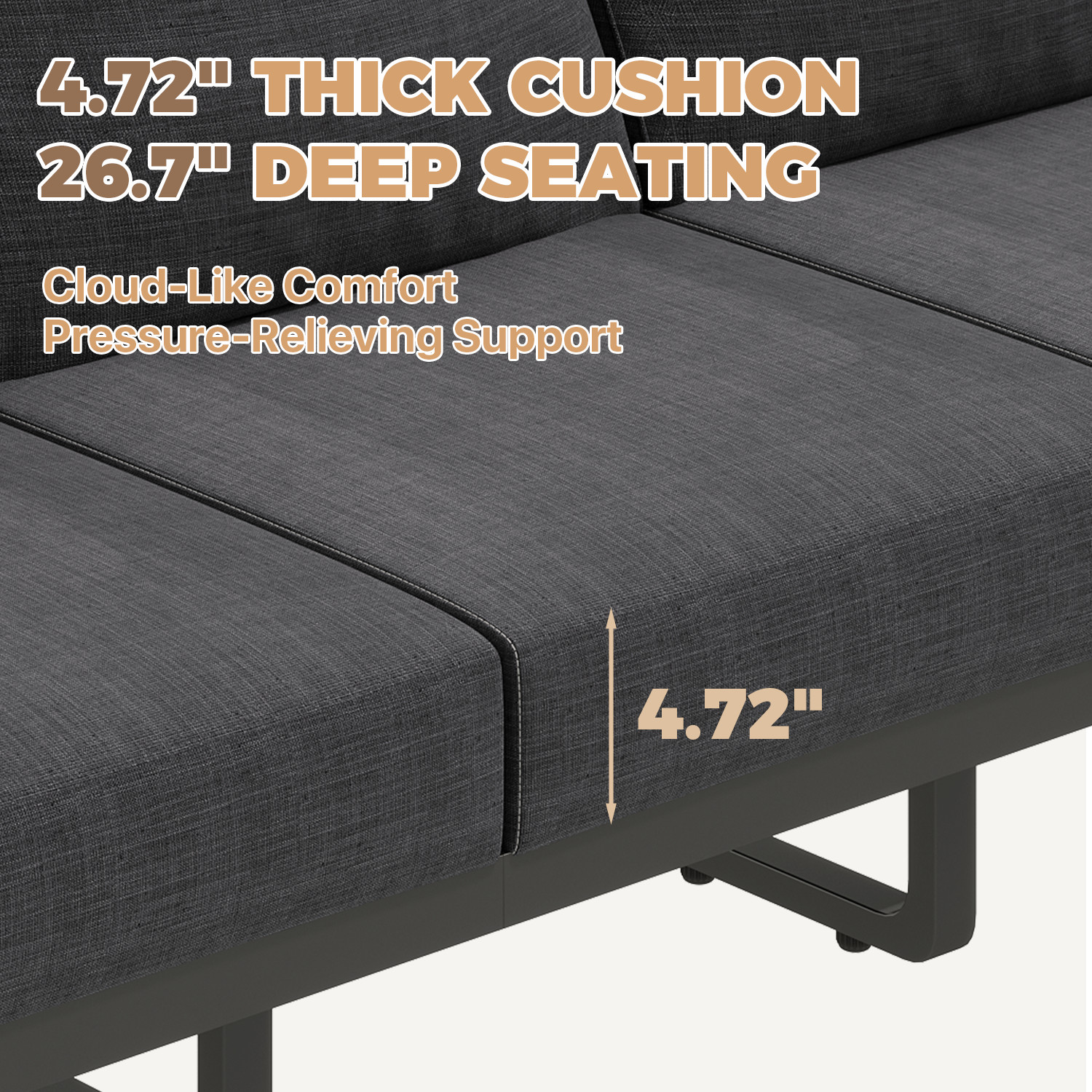 7 Piece Patio Furniture Set Aluminum Patio Sets Coffee Table 5″ Thicken Cushions