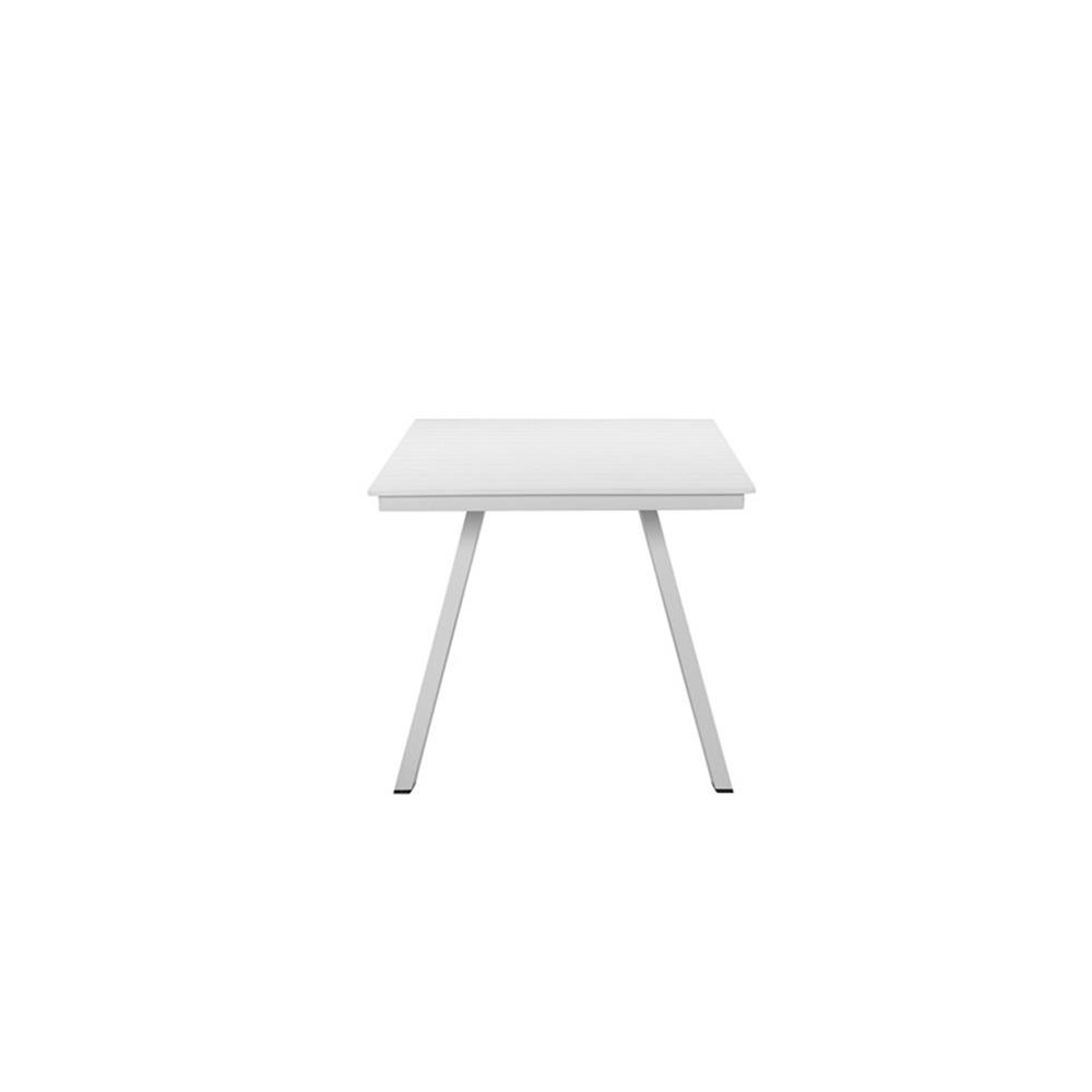 Pangea Home Jack 30×59″ Modern Aluminum Table in White Finish