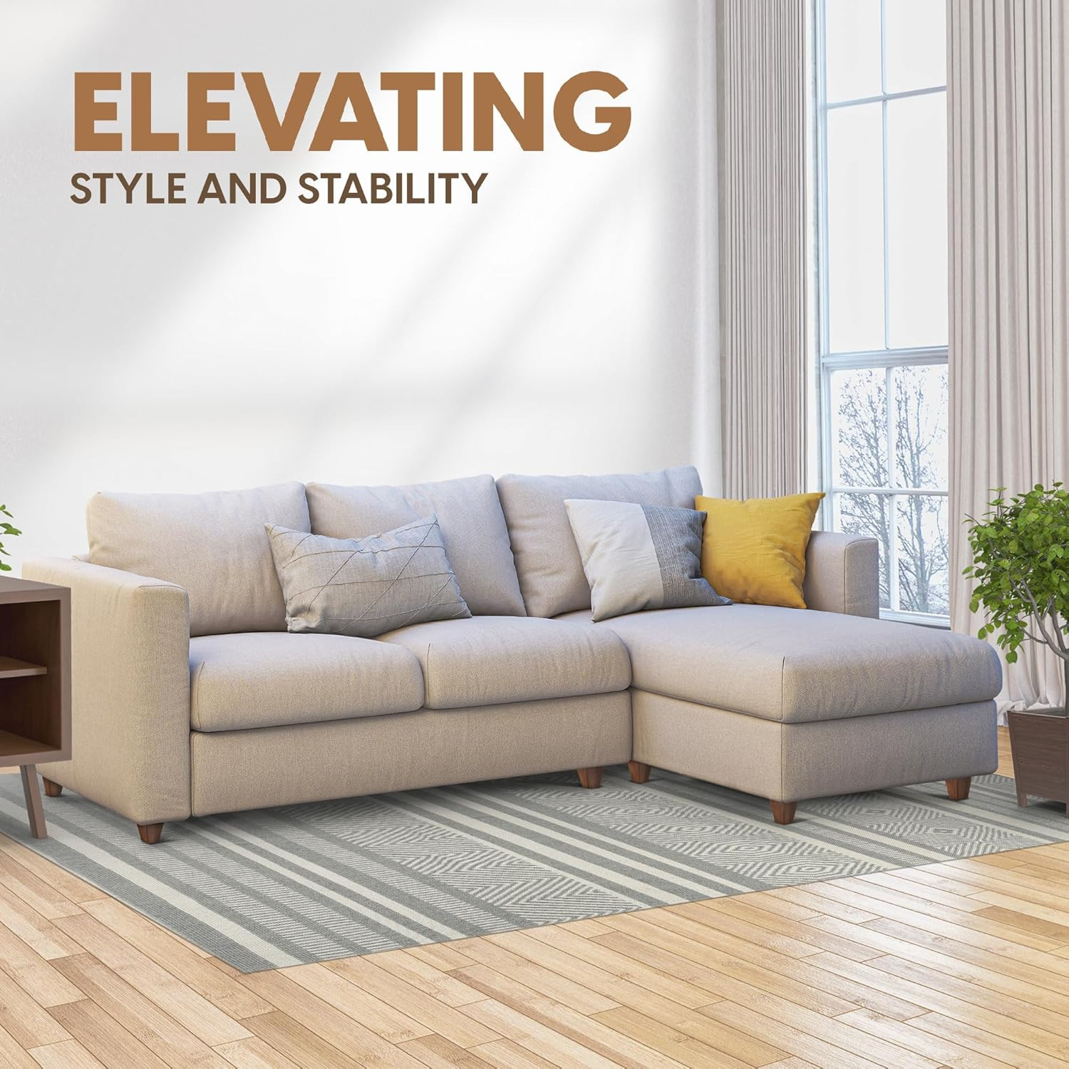 Yes4All 4-Inch Square Wooden Furniture Legs Set of 4, Brown Mid-Century Modern F