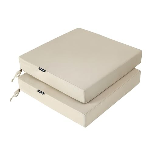 Patio Chair Cushionsch Waterproof Outdoor Seat Cushions 19 x 19 x 3 In Beige