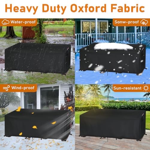 Patio Furniture Cover,Waterproof 3-in-1 Cover for 3 70″L X21″W X29″H black