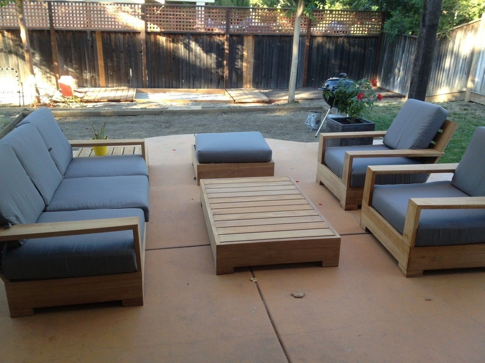 Leveb A-Grade Teak Wood 6 pc Outdoor Garden Patio Sofa Lounge Chair Set New
