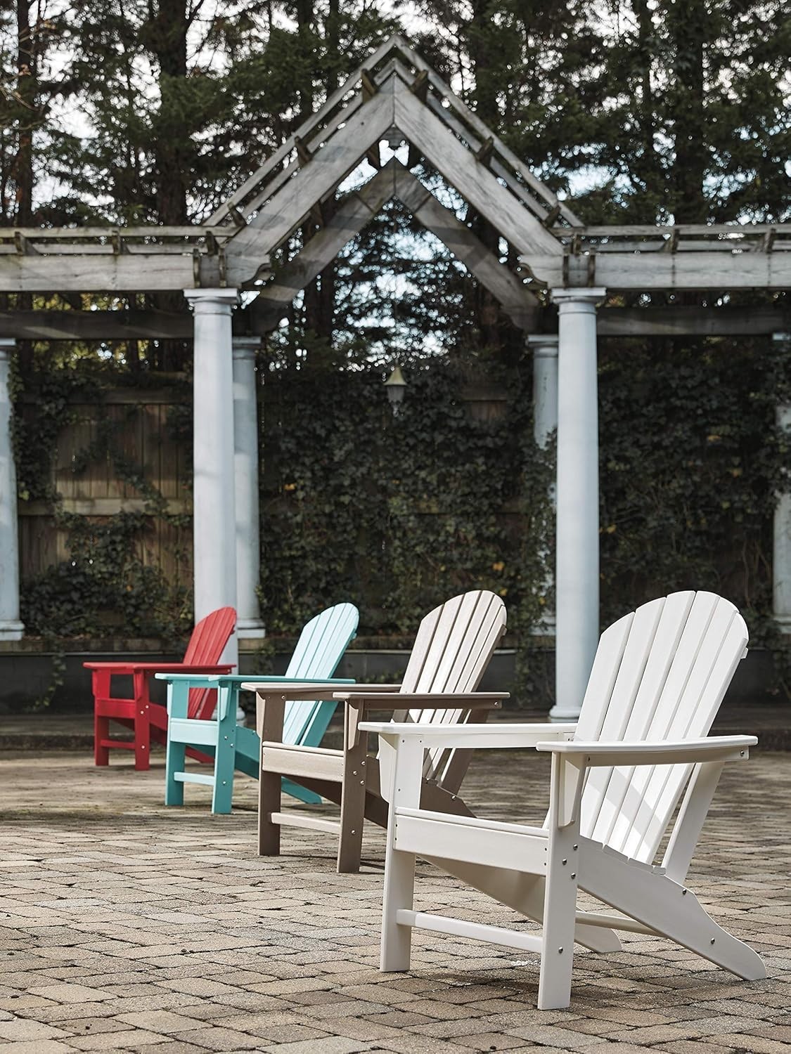 Sundown Treasure Outdoor Patio HDPE Adirondack Chair, Light Brown