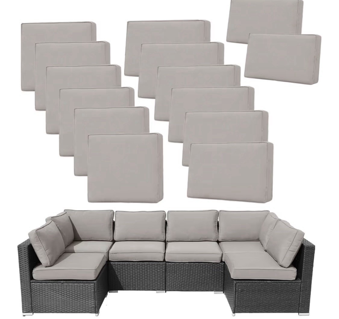 14 Pack Outdoor Cushion Covers for Patio Furniture Replacement Waterproof 27.6”