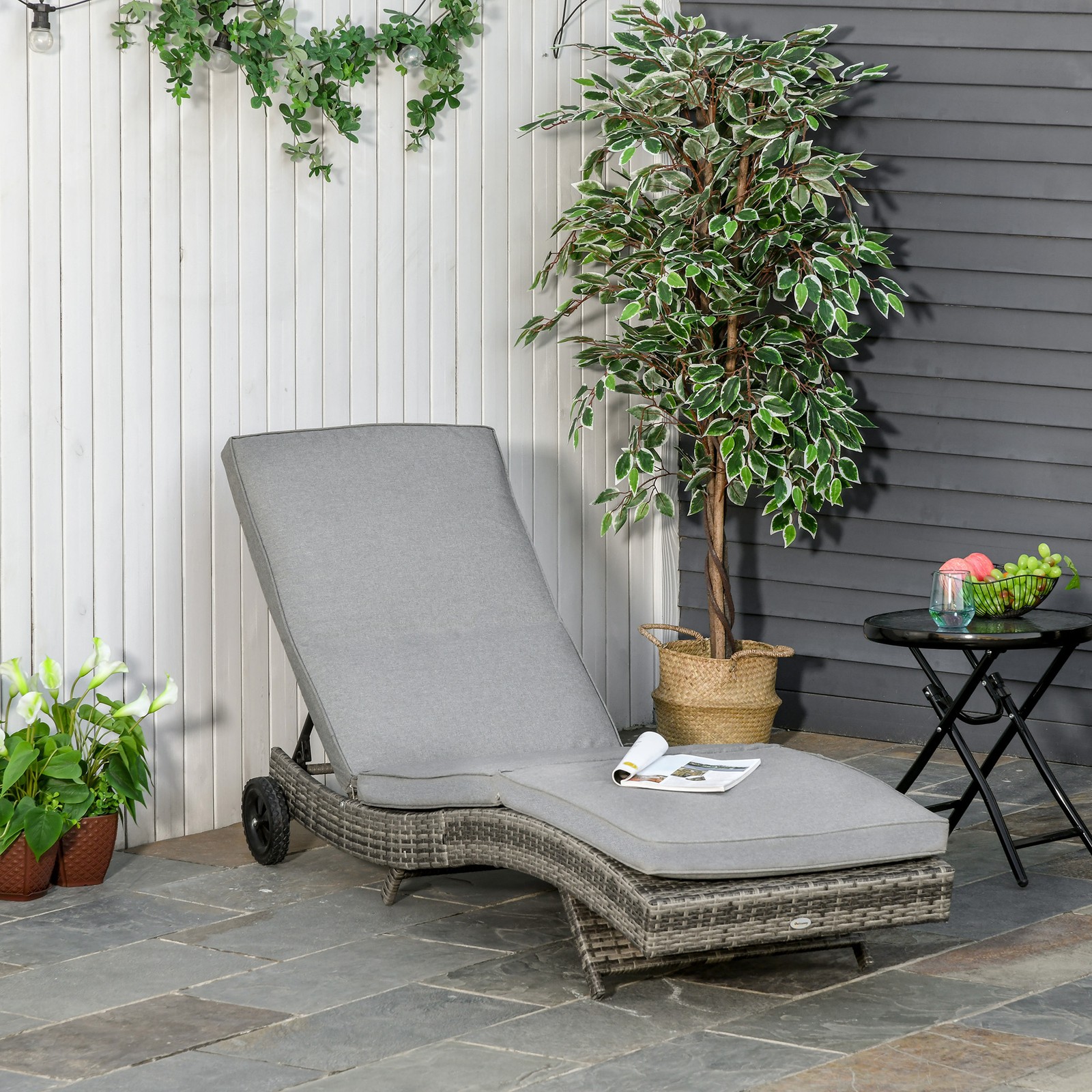 Outdoor Double Chaise Lounge Rocking Daybed for Two Patio