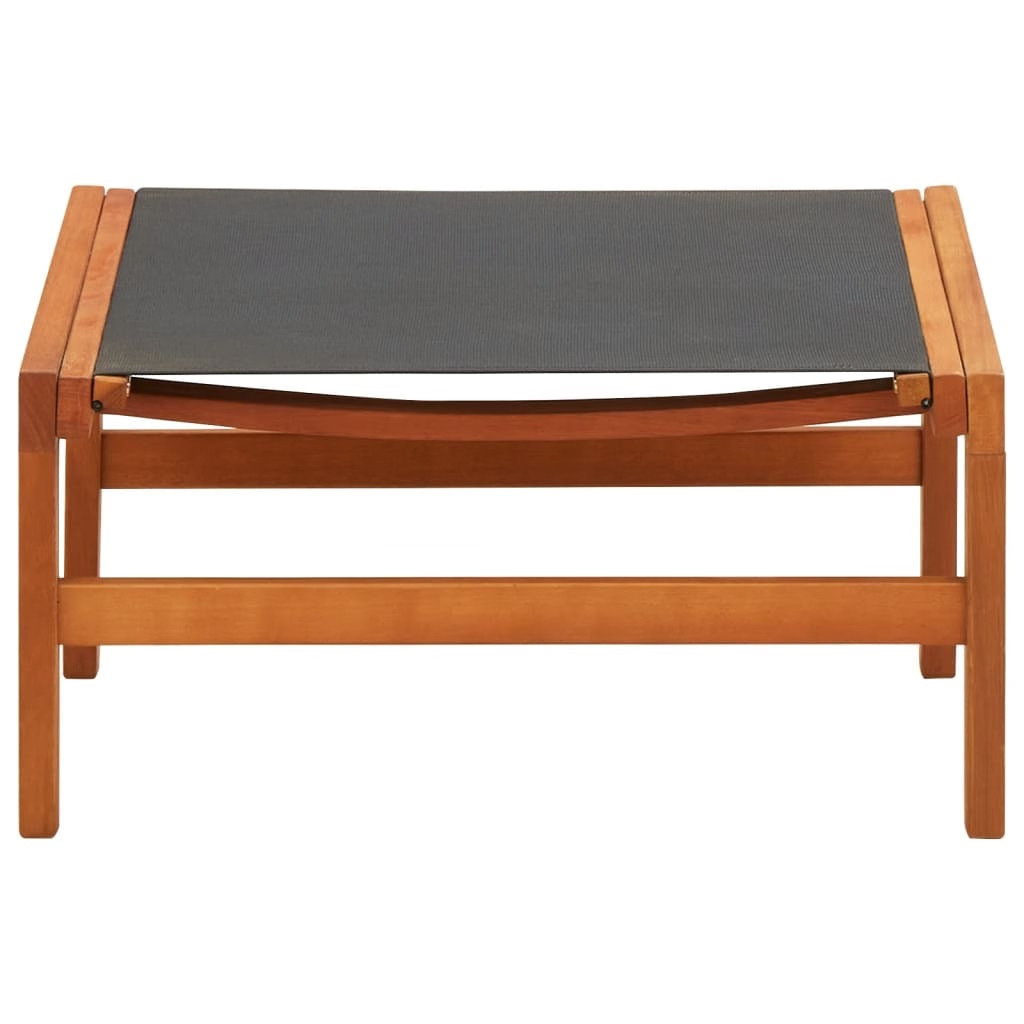 Garden Chair Black Solid eucalyptus wood Regular size