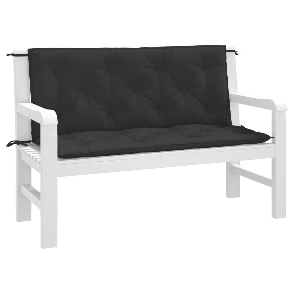 Garden Bench Cushion Black 47.2″x(19.7″+19.7″)x2.8″ Oxford Fabric