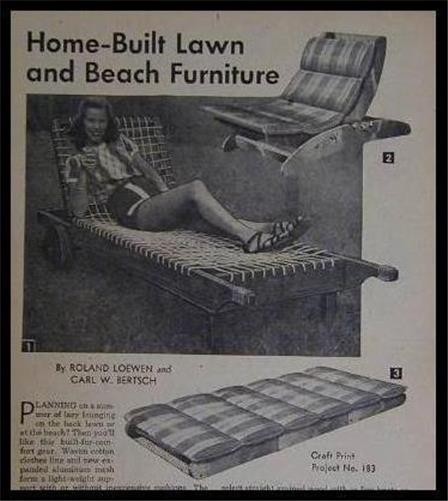 1950’s CHAISE LOUNGE CHAIR How-To build PLANS Lawn Pool