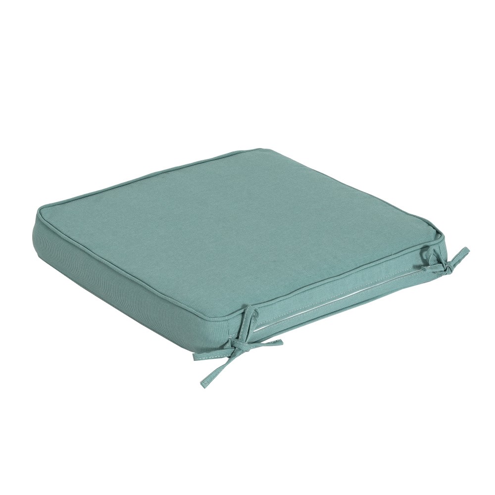 Outdoor Dining Chair Cushion – Teal, Water Resistant with Tie Straps – Garden