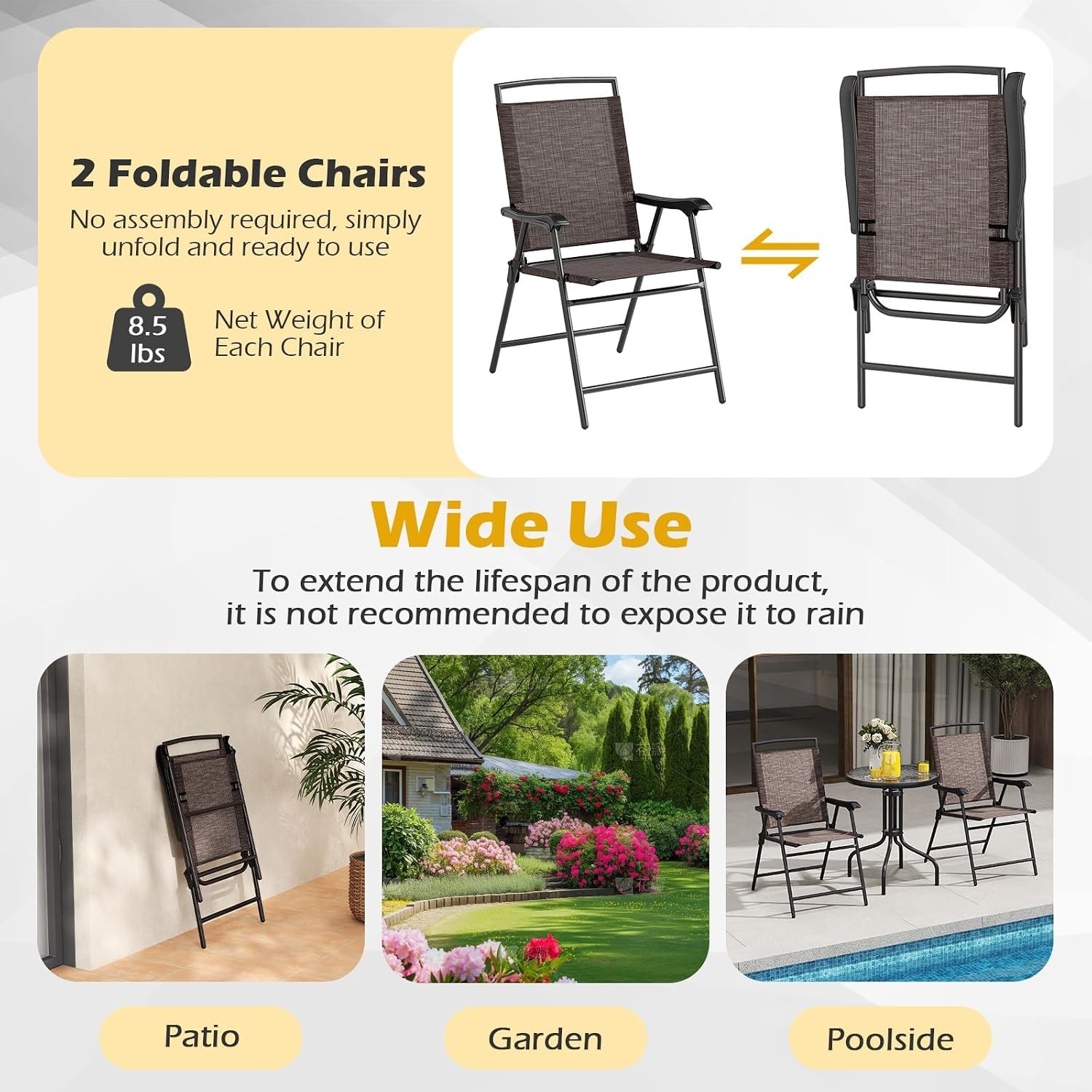 Bistro Table & Chairs Set of 2 Outdoor 3 Piece Patio Bistro Set W/ 1.57”