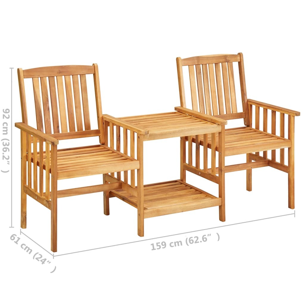 Patio Bistro Set Table and Chairs Conversation Set Solid Acacia Wood vidaXL
