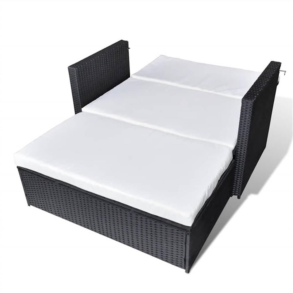 Pemberly Row Medium Powder-Coated Steel Outdoor Furniture Set in Black