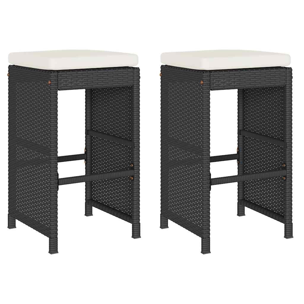 Patio Bar Stools with Cushions Pub Chair Seating Poly Rattan garden vidaXL