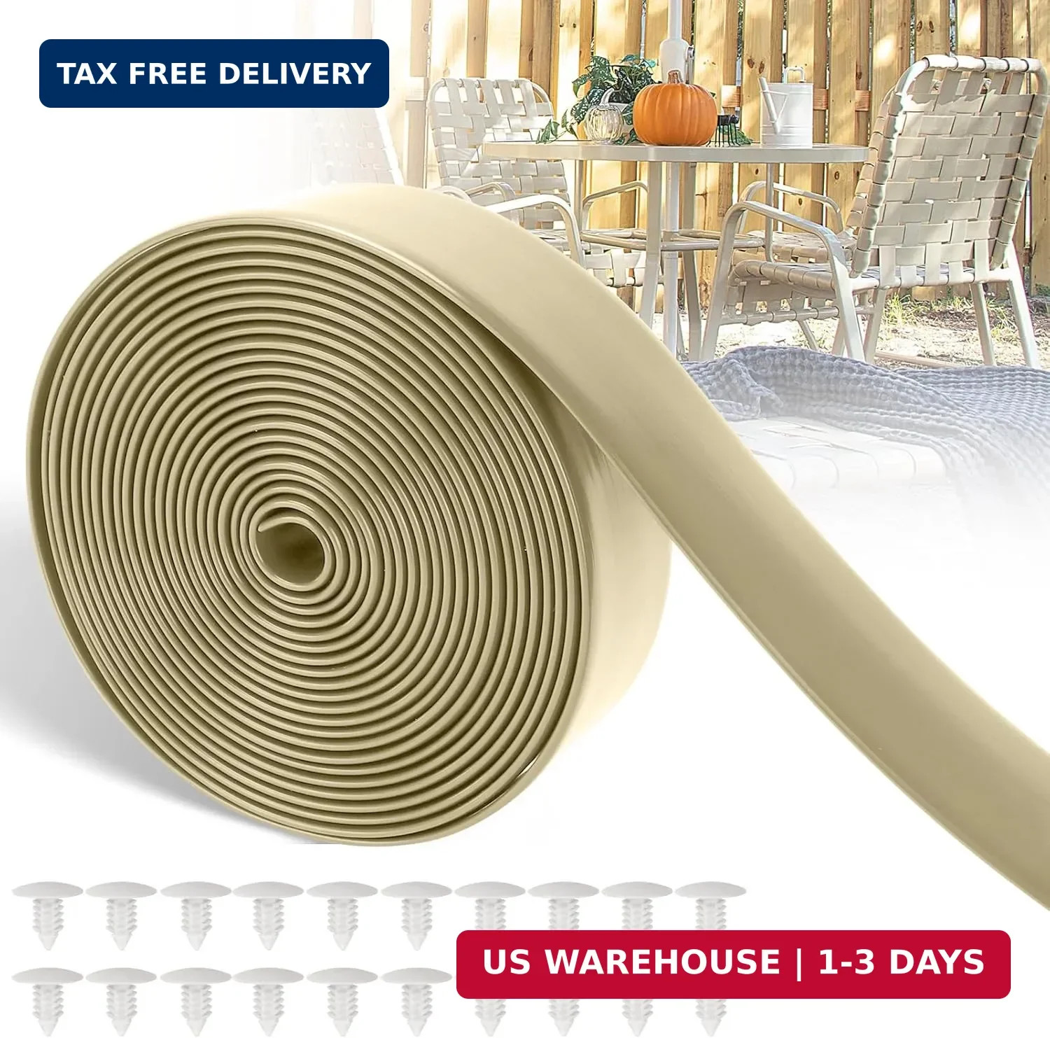 2″ Wide 20ft Long Vinyl Straps for Patio Chairs Repair DIY + 20 Rivets, Repla…