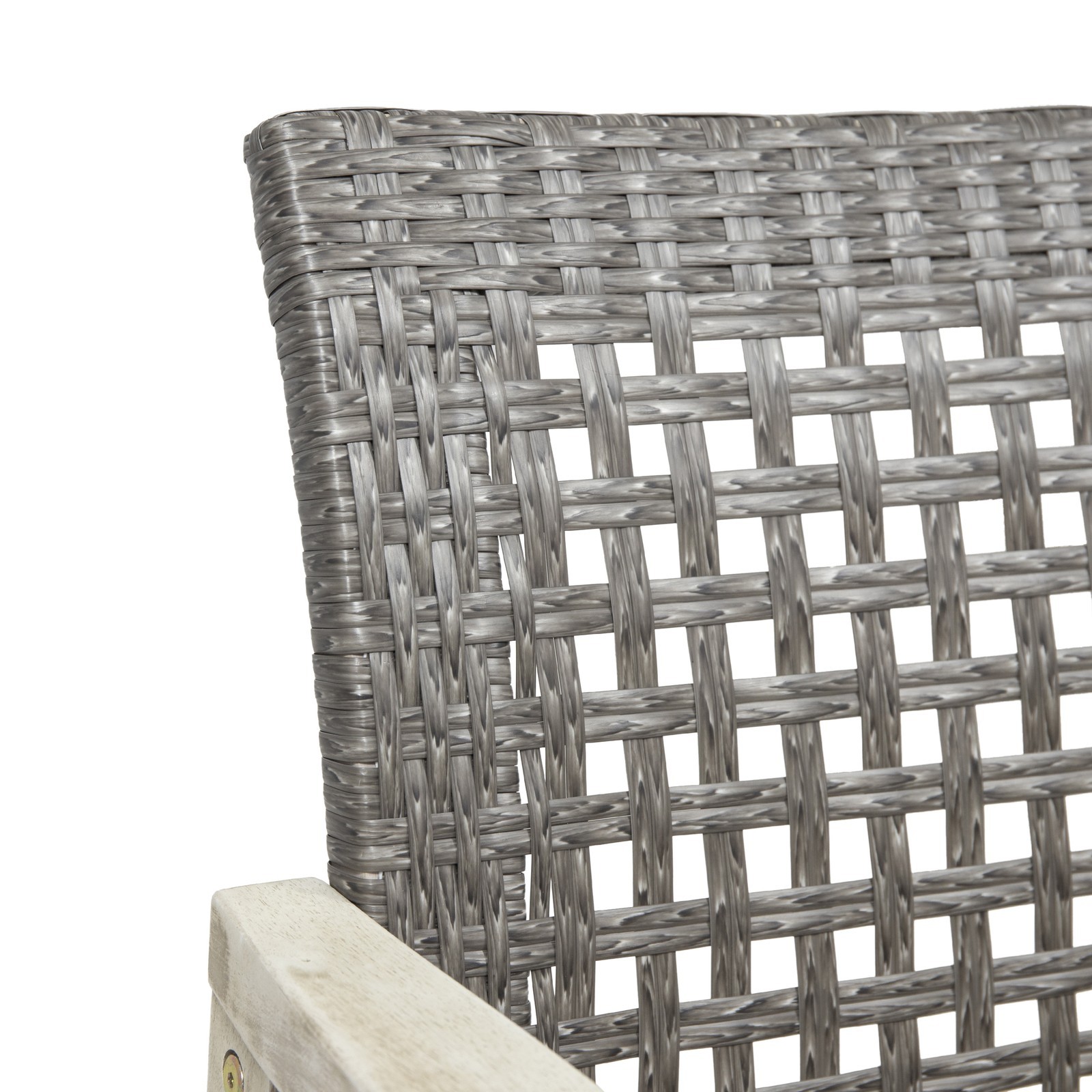 Set of 2 Wood and Wicker Dining Chairs, Natural Weave Side Chairs