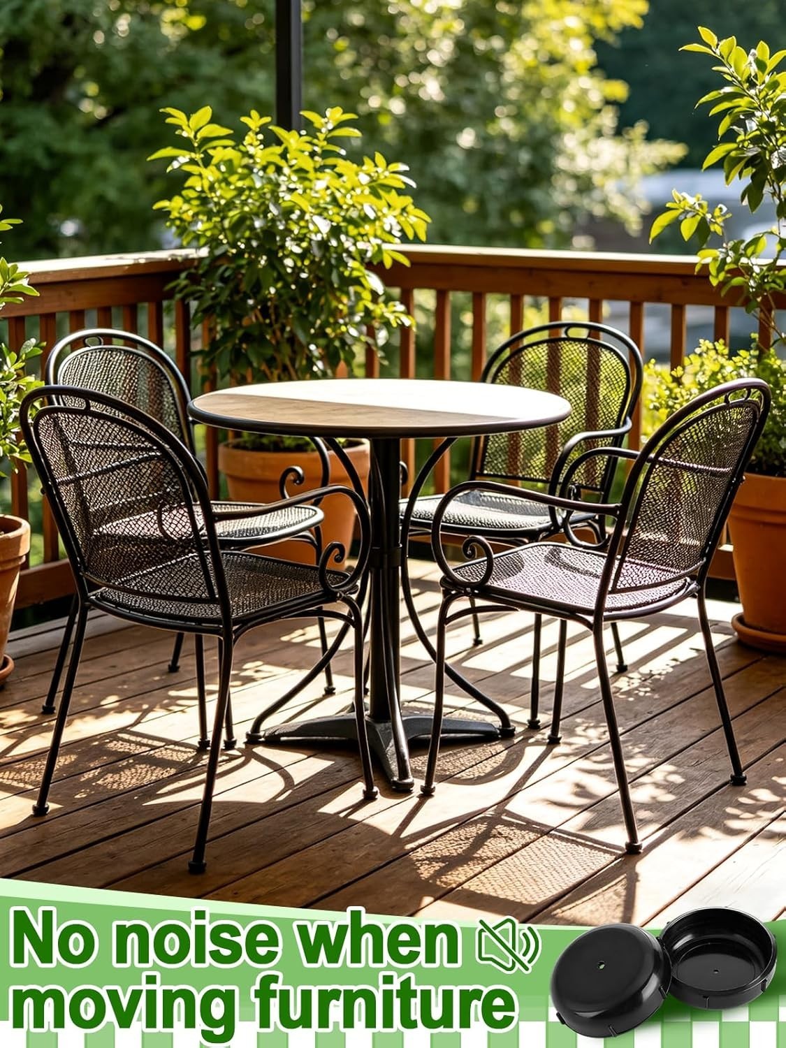 36 Pack 1.5″ Wrought Iron Patio Chair Leg Caps – round Outdoor Furniture Sliders