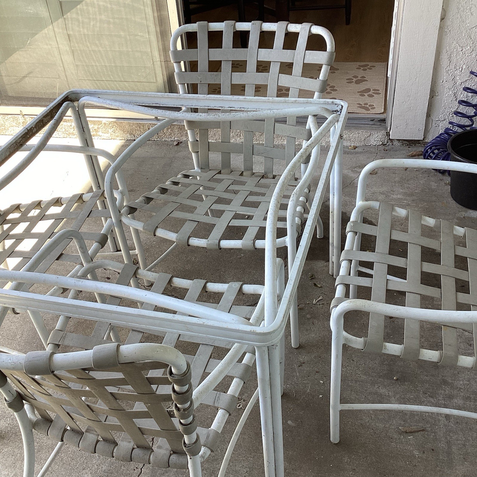 Vintage Tamiami, 1971-1973, Table & 4 Chairs, Patio Furniture, Needs Glass Top