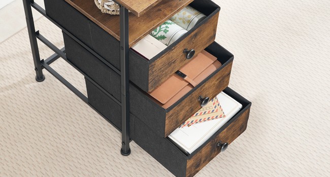 End Table, Narrow Side Table with Charging Stat, Nightstand with