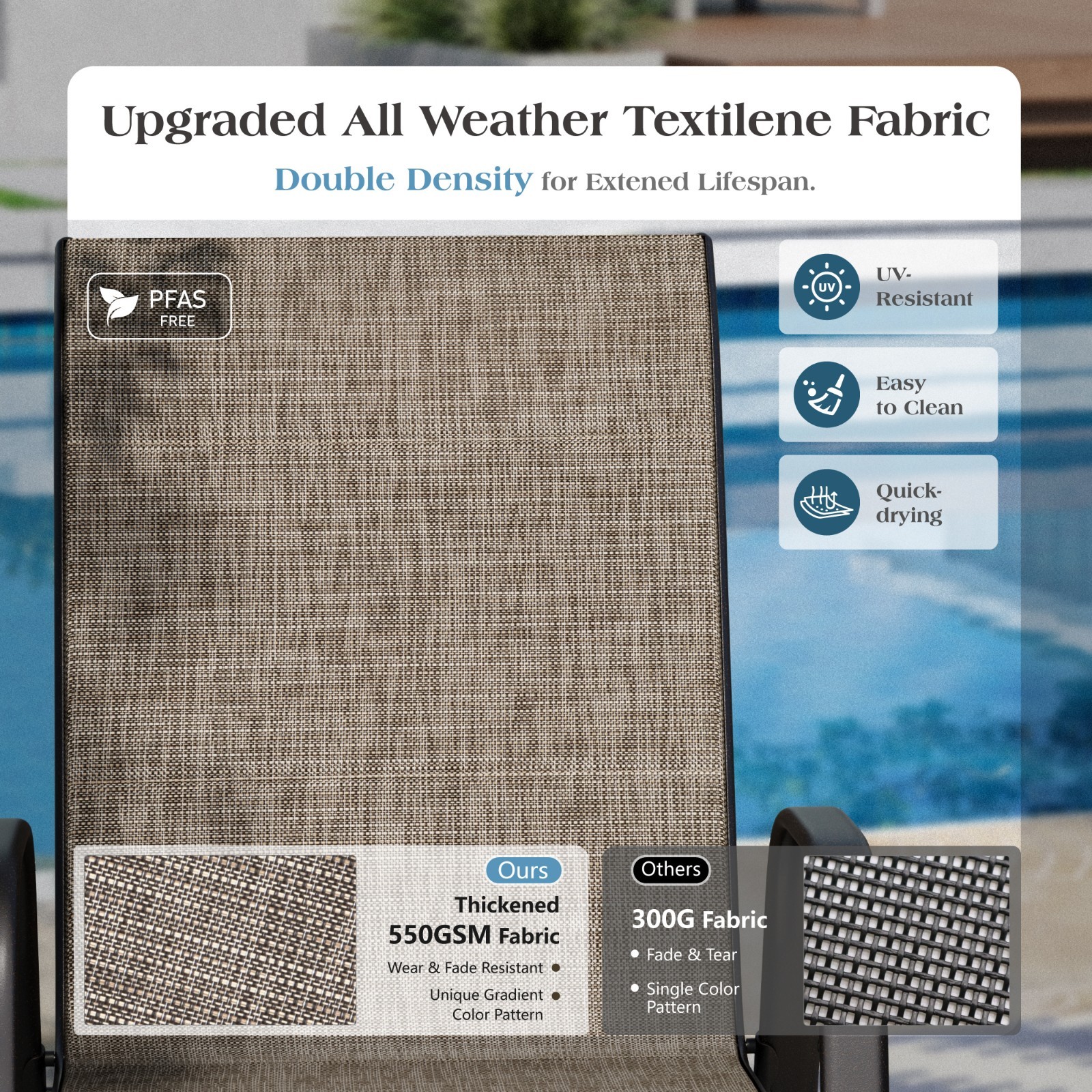 5 Piece Outdoor Dining Set Stackable Patio Chair Square Table with Umbrella Hole