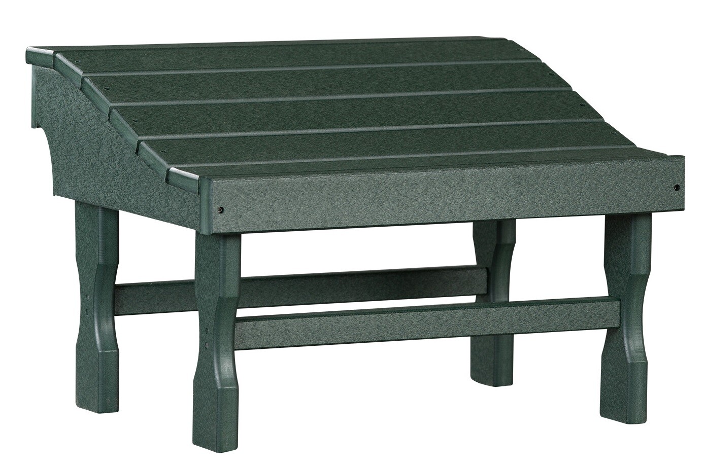 3pc 4 SEASON ADIRONDACK SET – FOREST GREEN Folding Chair Ottoman & Candy Table