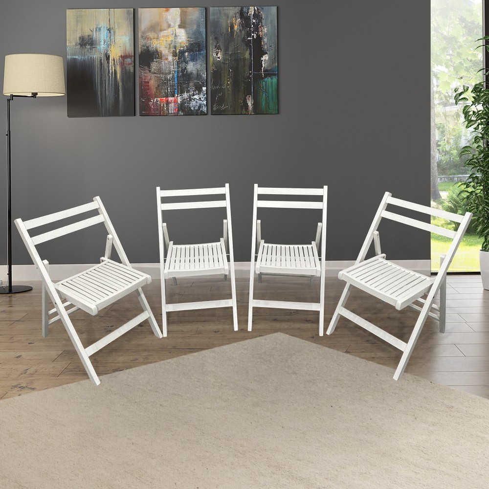 Foldable Patio Dining Set with 4 Chairs, Solid Teak Wood, Indoor Outdoor Use