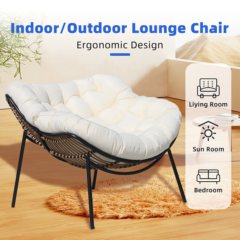 VIXLON 3 Piece Bistro Set Wicker Patio Outdoor Furniture Porch Chairs Set Indoor