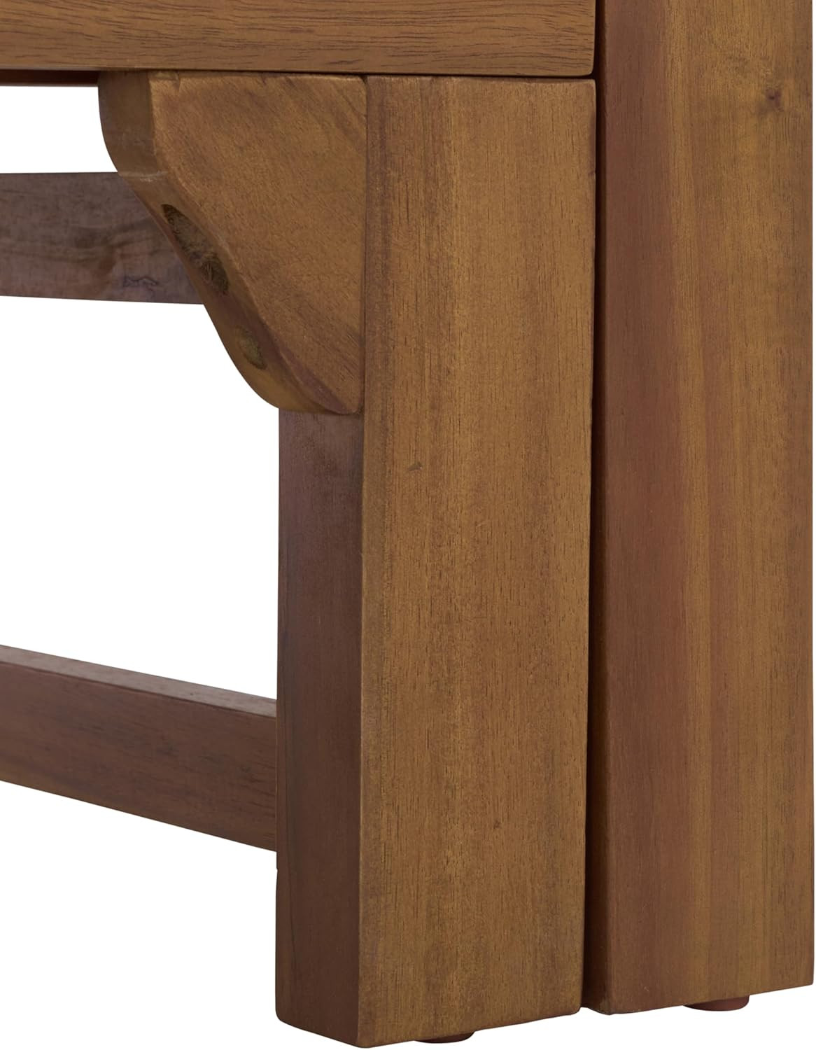 Outdoor Patio Furniture Collection – Napoli Brown & Cream Solid Wood Bench Conve