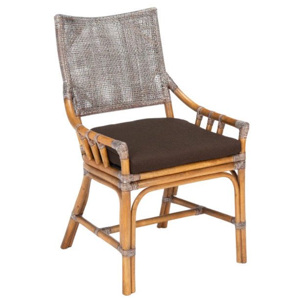 Rattan Chair Furniture Set Cushion Sofa Sectional Farmhouse Cotton Brown Wood